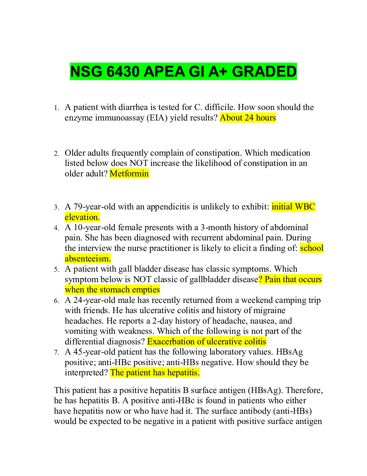 Preview image for NSG 6430 APEA GI A+ GRADED